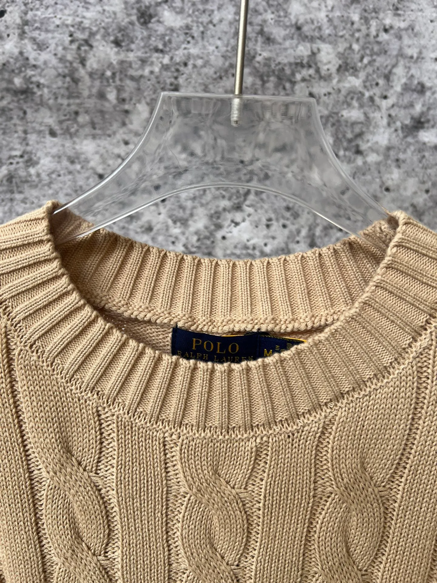 P230 Ralph Lauren men's and women's round neck rubberized sweater, made of the same pure cotton washed fabric as the original, no difference in craftsmanship details, original pony embroidery on the chest, restored one to one